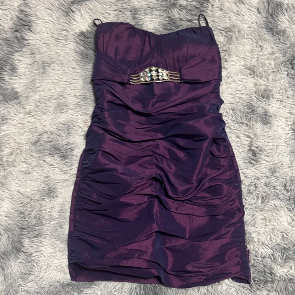 Free People Strapless Dress in Deep Purple